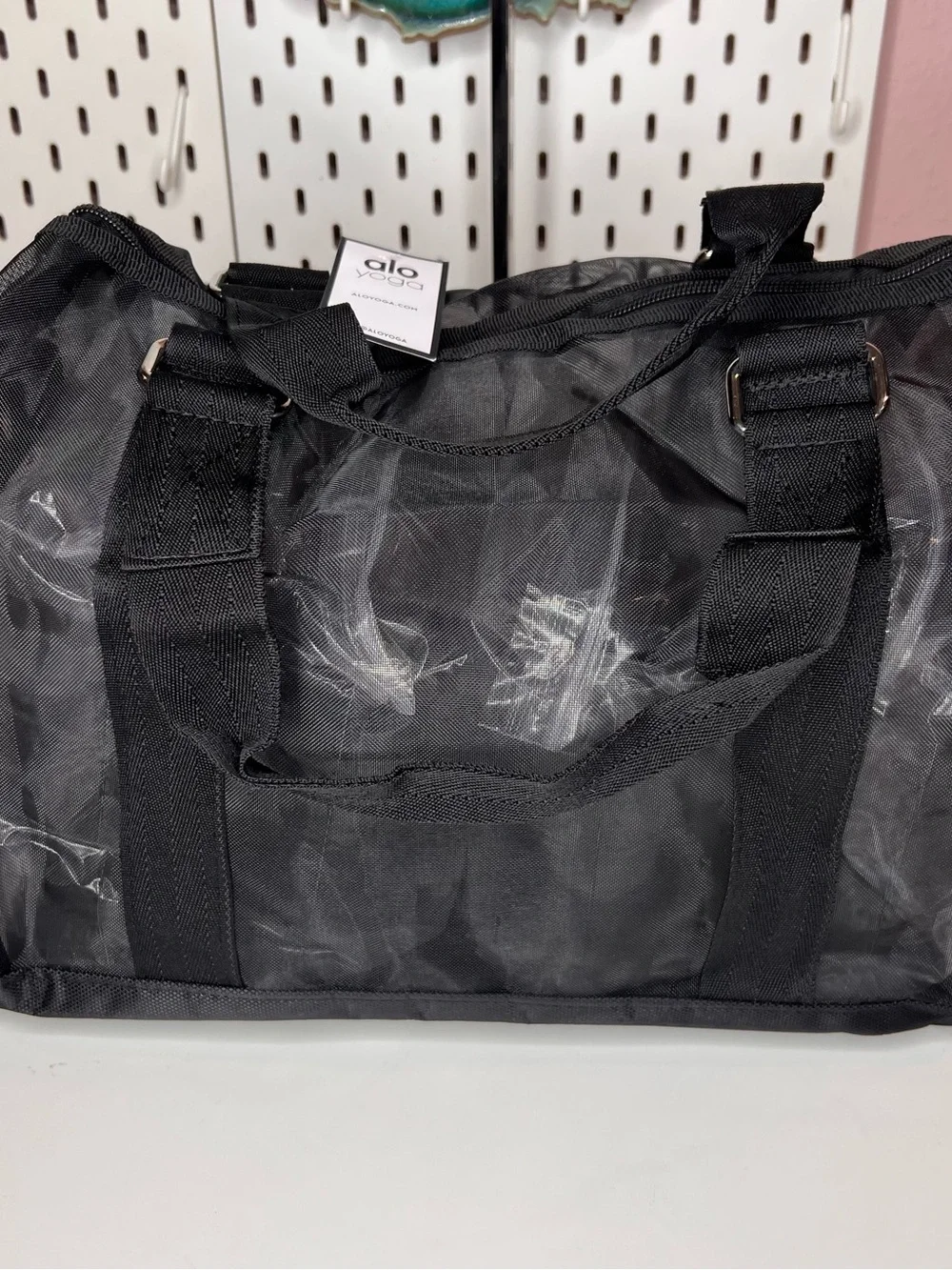 ALO Yoga Black Clear Travel Duffle Bag